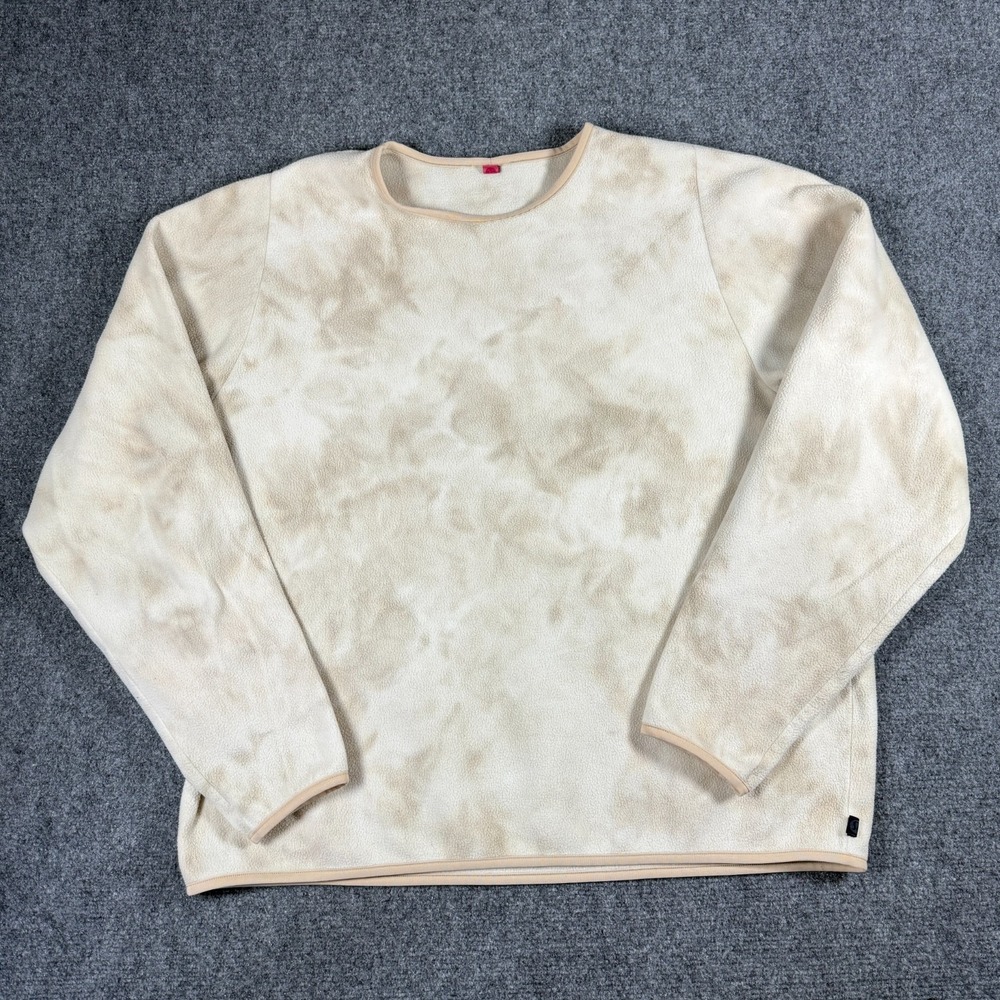 Lululemon Lab Fleece Crew Pullover Mens XL Ivory Cafe Diamond Tie Dye Workout